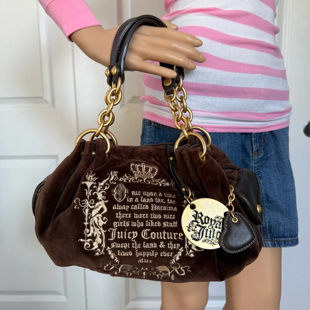 👑 Vintage Royal Juicy Couture Brown baby fluffy purse Once Upon a Time - Picture 1 of 13